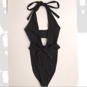 LIKE NEW! High Cut Bow Tie One Piece Swimsuit